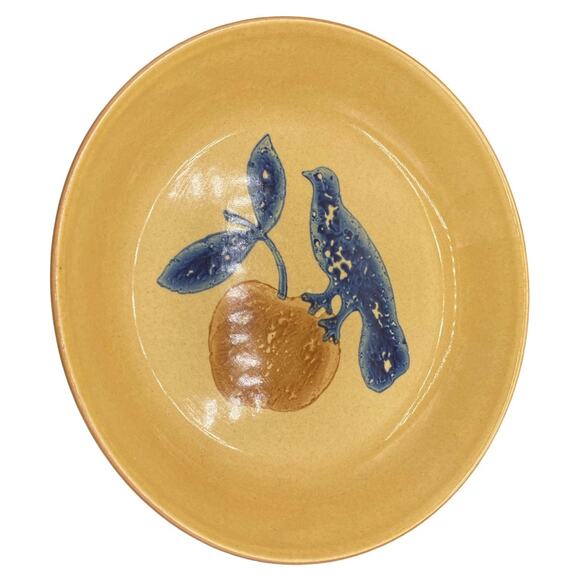 Vintage Pfaltzgraff Pottery America Bird & Apple Ceramic Pie Plate MAFA #576 - Picture 1 of 5